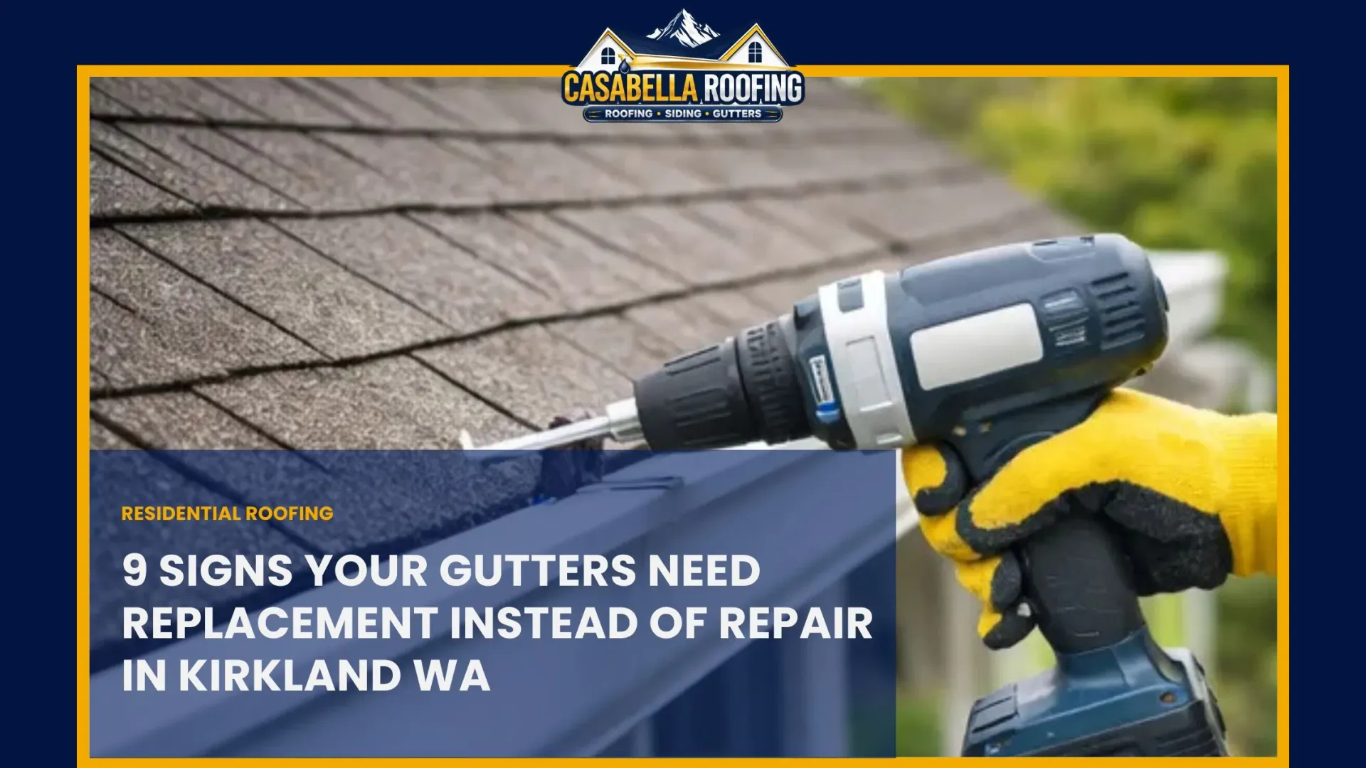 Technician installing a seamless gutter system